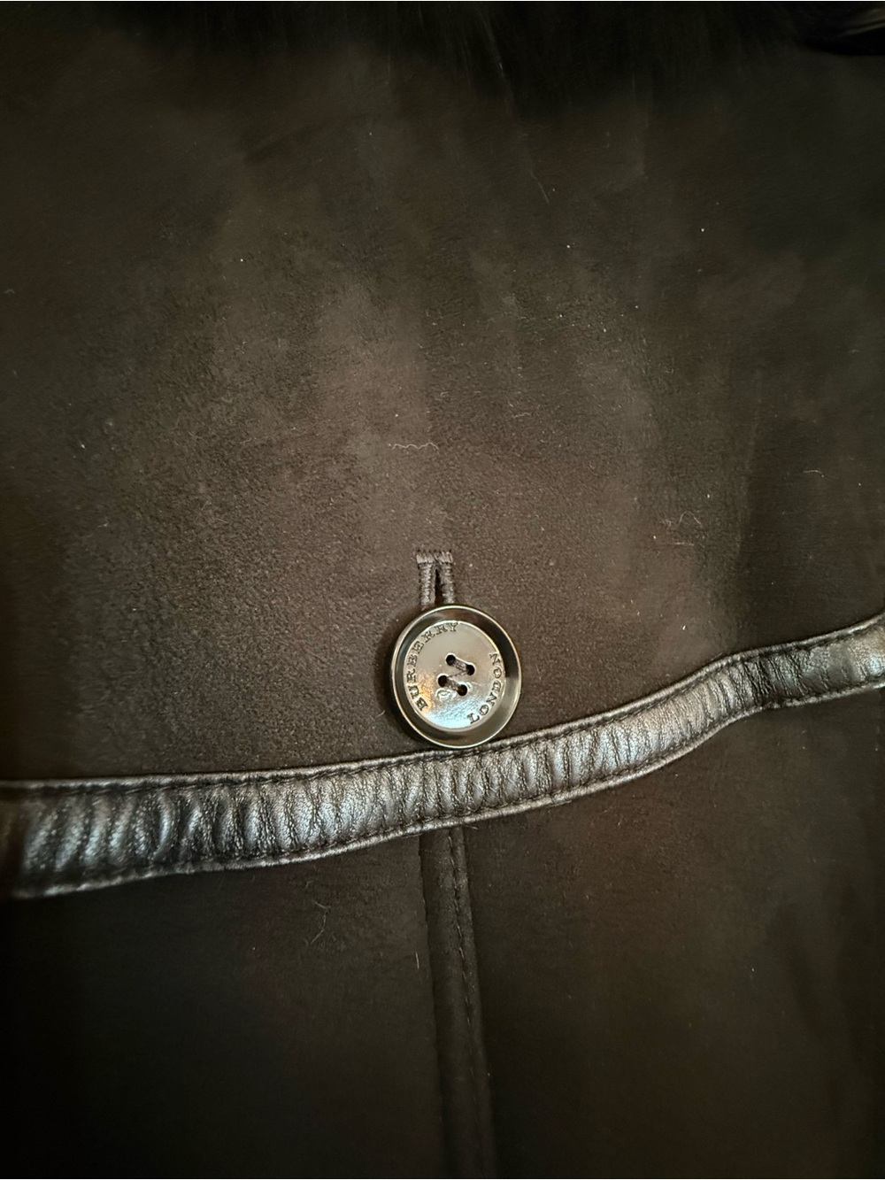Burberry Black Shearling Trench Coat - Picture 3 of 10